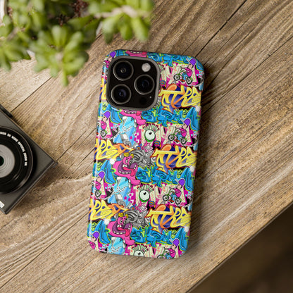 Coque de téléphone magnétique Graffiti Collage — Housse protectrice résistante aux chocs