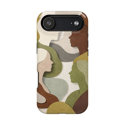 Coque de téléphone — Silhouettes multiculturelles abstraites magnétique et résistante aux chocs