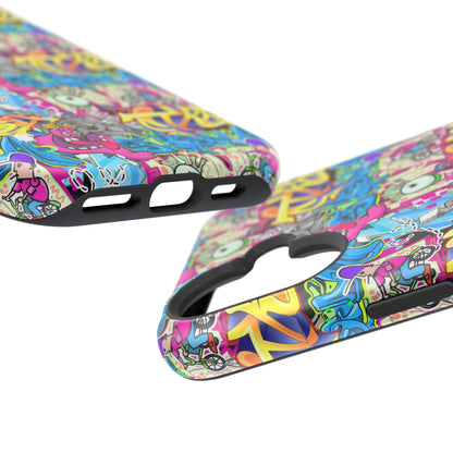 Coque de téléphone magnétique Graffiti Collage — Housse protectrice résistante aux chocs