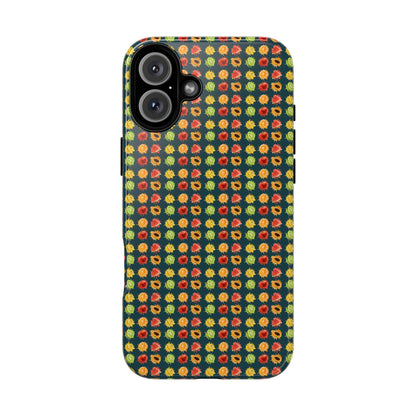 Floral Dot Tough Phone Case — Retro Pattern Protective Phone Cover