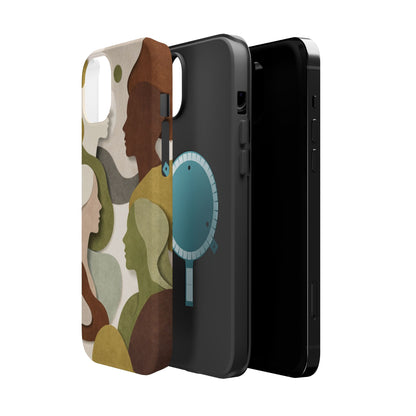 Coque de téléphone — Silhouettes multiculturelles abstraites magnétique et résistante aux chocs