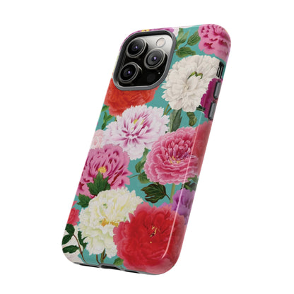 Coque de téléphone renforcée Floral Peony — Housse botanique protectrice pour iPhone