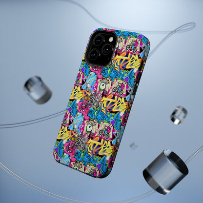 Coque de téléphone magnétique Graffiti Collage — Housse protectrice résistante aux chocs