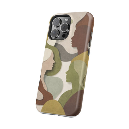 Coque de téléphone — Silhouettes multiculturelles abstraites magnétique et résistante aux chocs