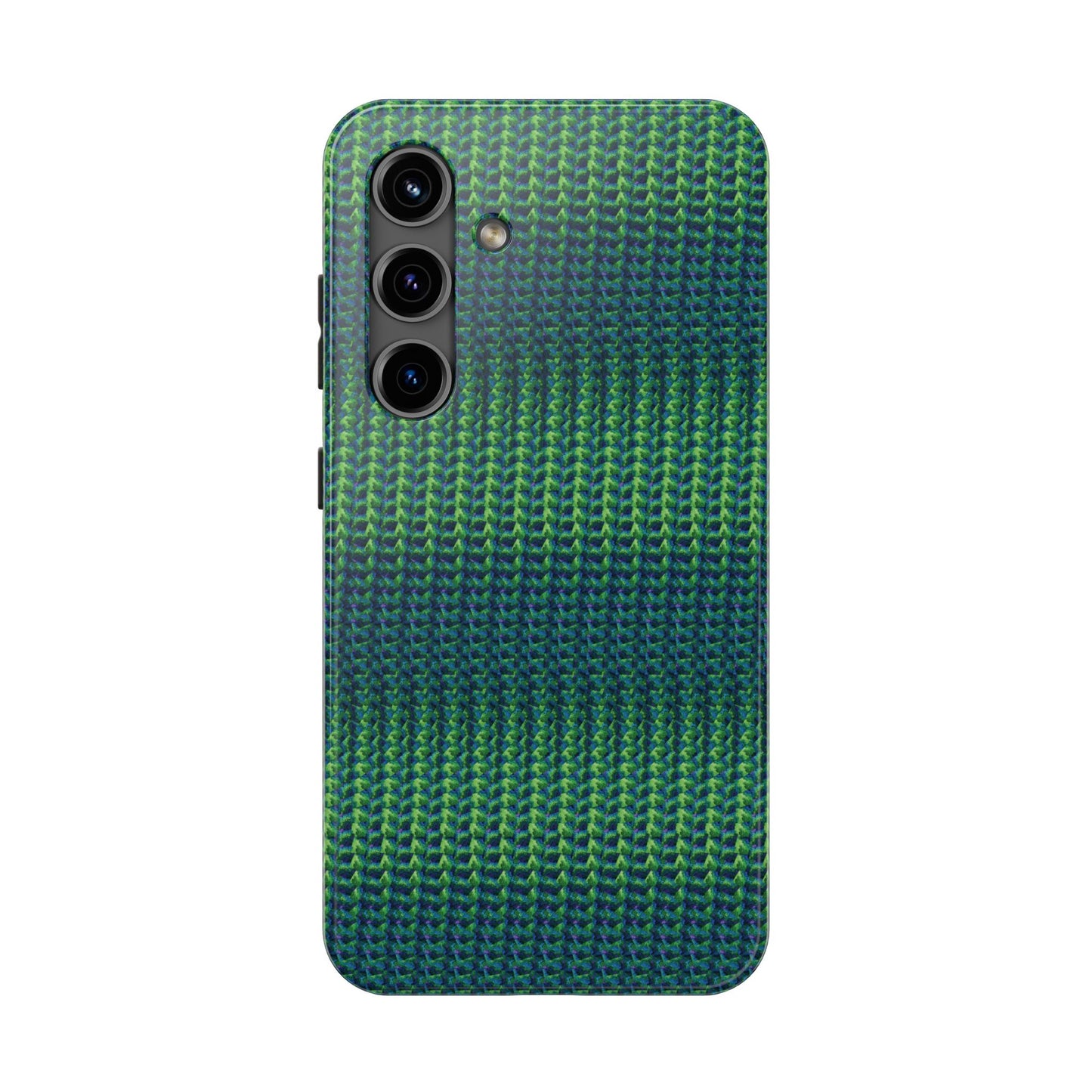 Green Woven Texture Tough Phone Case — Durable Protective Phone Cover