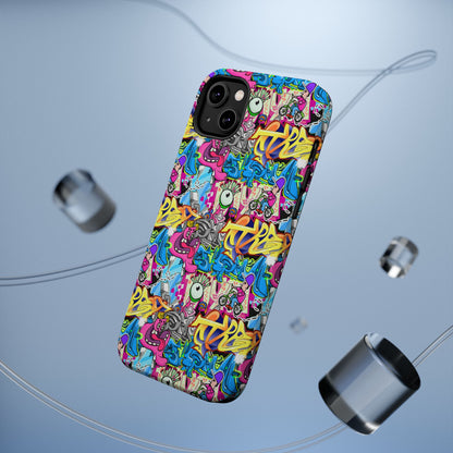 Coque de téléphone magnétique Graffiti Collage — Housse protectrice résistante aux chocs