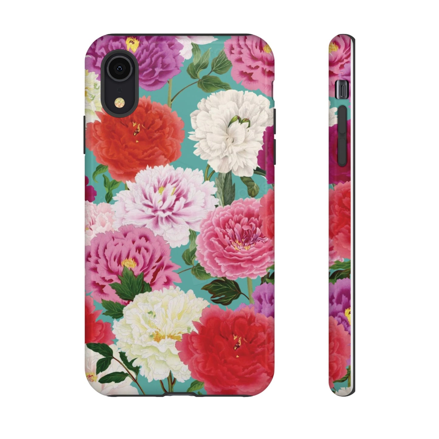 Coque de téléphone renforcée Floral Peony — Housse botanique protectrice pour iPhone