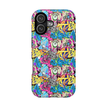 Coque de téléphone magnétique Graffiti Collage — Housse protectrice résistante aux chocs