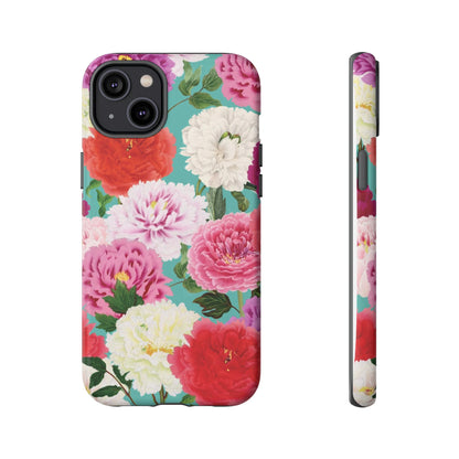 Coque de téléphone renforcée Floral Peony — Housse botanique protectrice pour iPhone