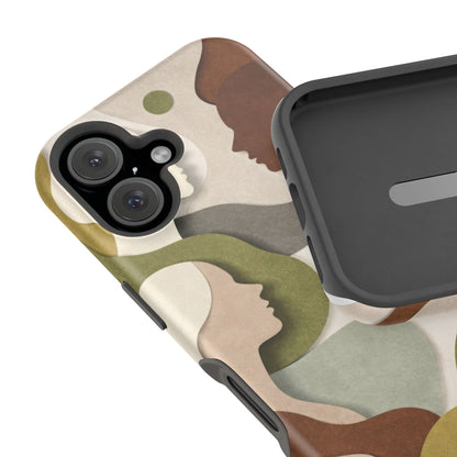 Coque de téléphone — Silhouettes multiculturelles abstraites magnétique et résistante aux chocs