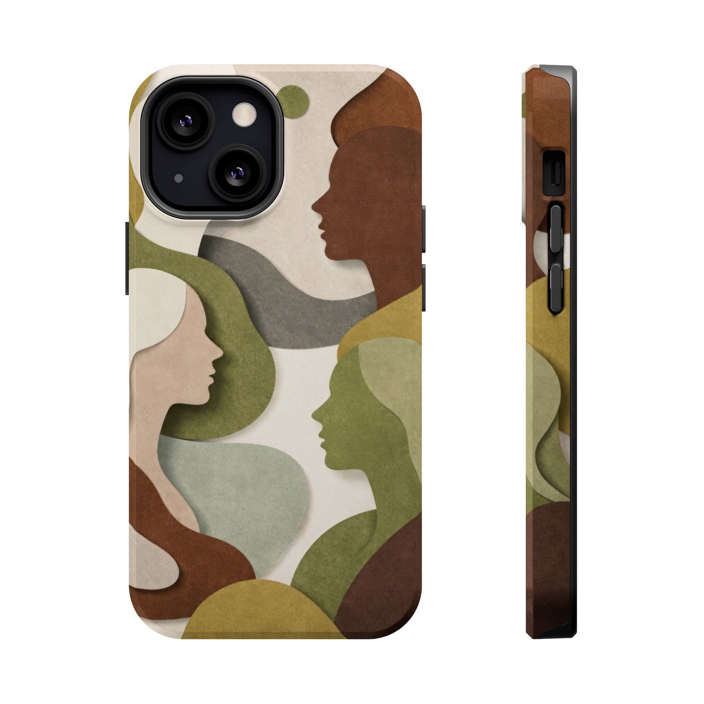 Coque de téléphone — Silhouettes multiculturelles abstraites magnétique et résistante aux chocs