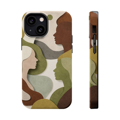 Coque de téléphone — Silhouettes multiculturelles abstraites magnétique et résistante aux chocs