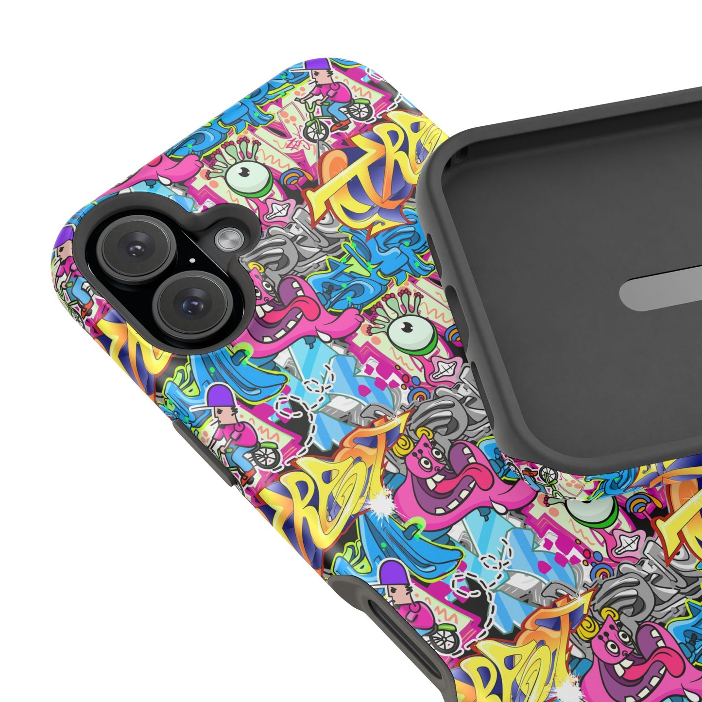 Coque de téléphone magnétique Graffiti Collage — Housse protectrice résistante aux chocs