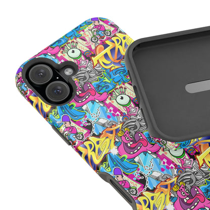 Coque de téléphone magnétique Graffiti Collage — Housse protectrice résistante aux chocs
