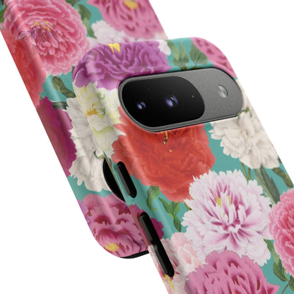 Coque de téléphone renforcée Floral Peony — Housse botanique protectrice pour iPhone
