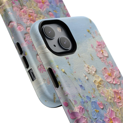 Coque de téléphone Floral Garden — Coque magnétique renforcée à fleurs texturées pastel