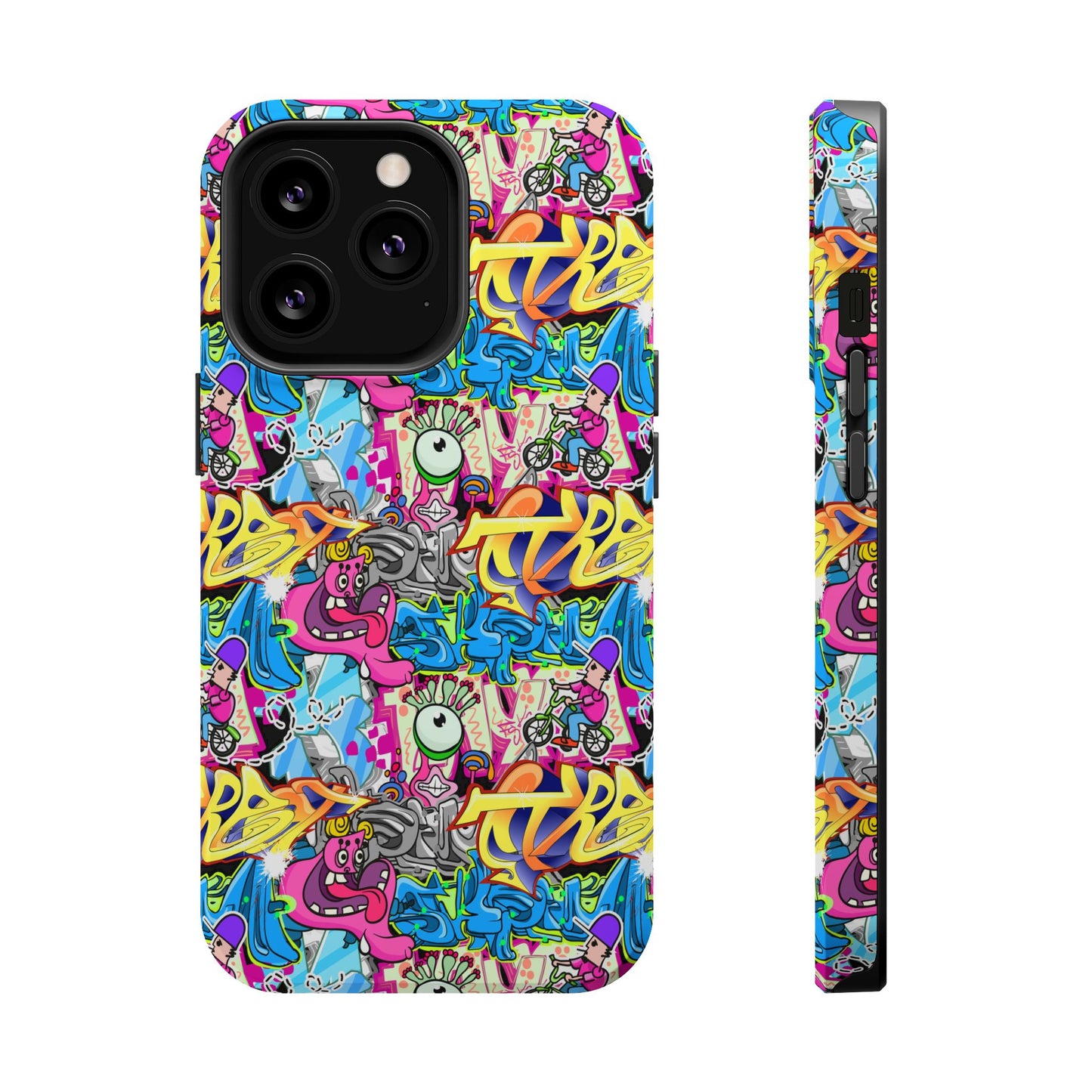 Coque de téléphone magnétique Graffiti Collage — Housse protectrice résistante aux chocs