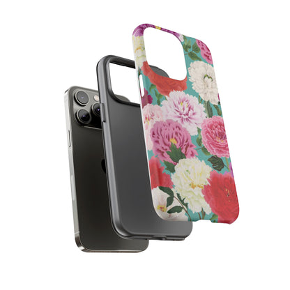 Coque de téléphone renforcée Floral Peony — Housse botanique protectrice pour iPhone