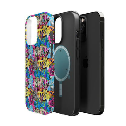 Coque de téléphone magnétique Graffiti Collage — Housse protectrice résistante aux chocs
