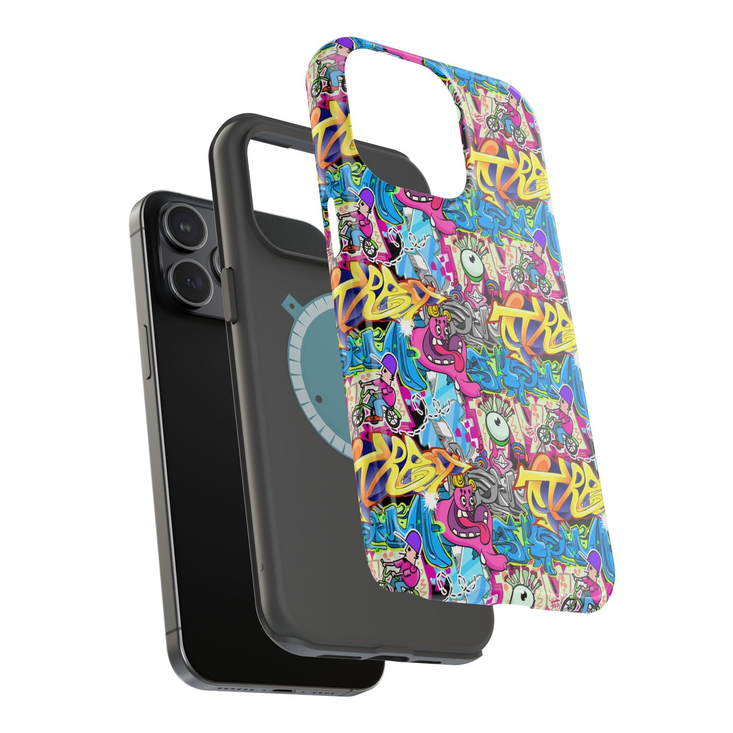 Coque de téléphone magnétique Graffiti Collage — Housse protectrice résistante aux chocs