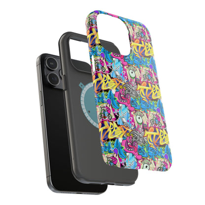 Coque de téléphone magnétique Graffiti Collage — Housse protectrice résistante aux chocs