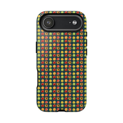 Floral Dot Tough Phone Case — Retro Pattern Protective Phone Cover
