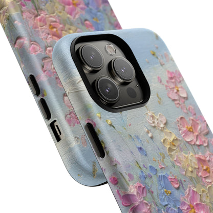 Coque de téléphone Floral Garden — Coque magnétique renforcée à fleurs texturées pastel