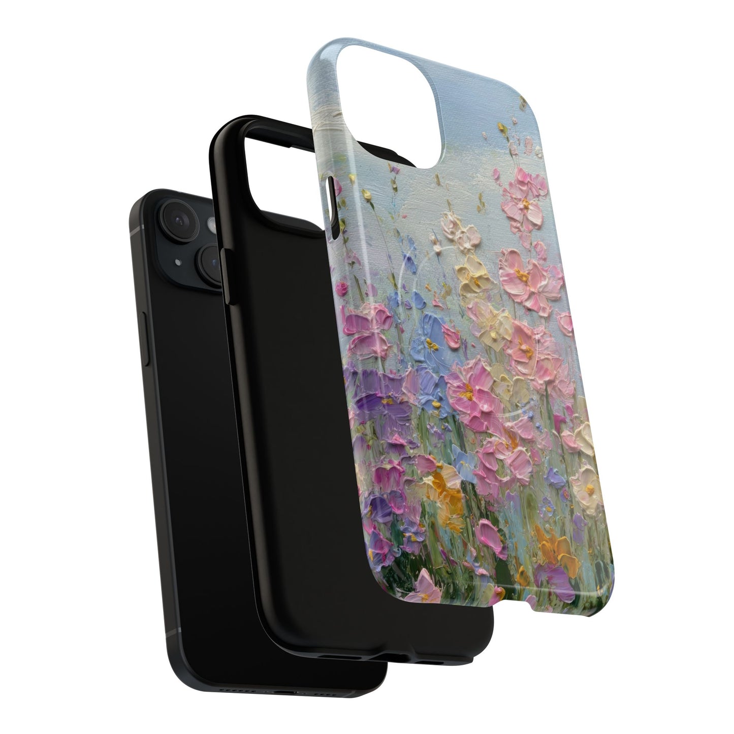 Coque de téléphone Floral Garden — Coque magnétique renforcée à fleurs texturées pastel