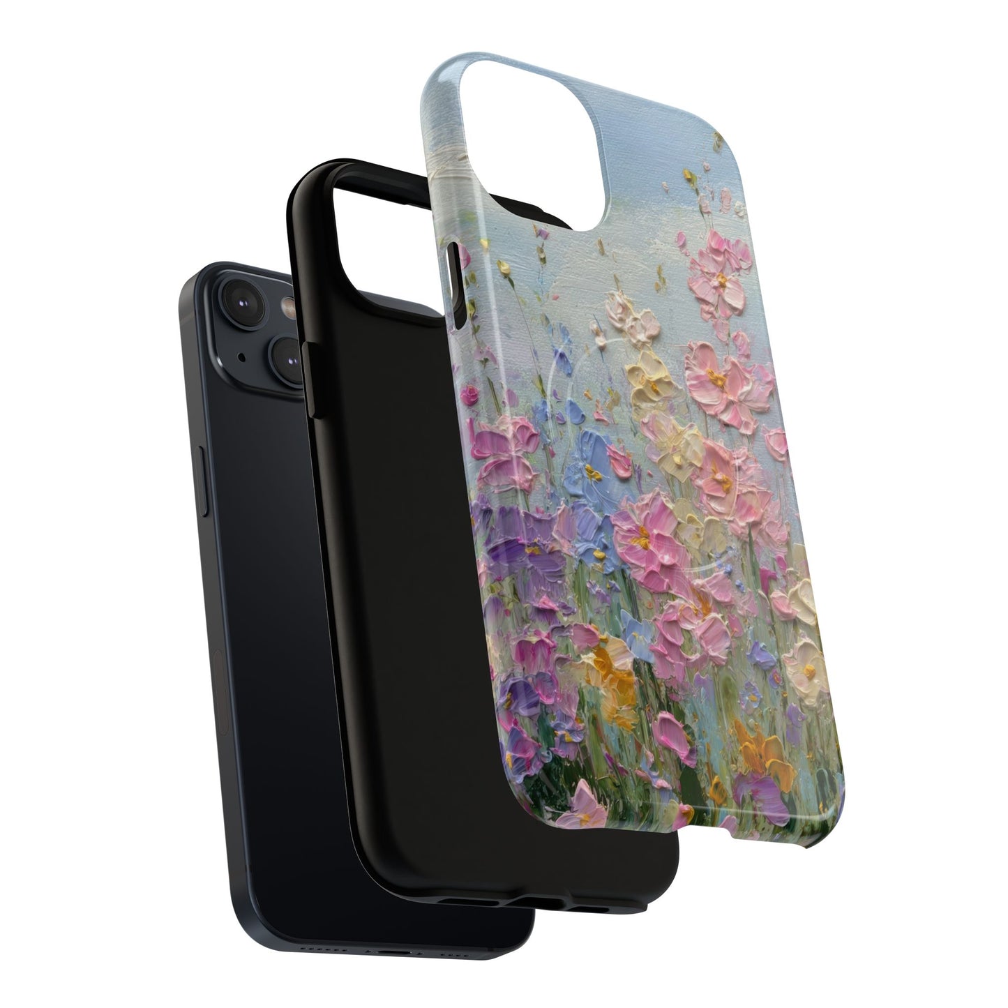 Coque de téléphone Floral Garden — Coque magnétique renforcée à fleurs texturées pastel