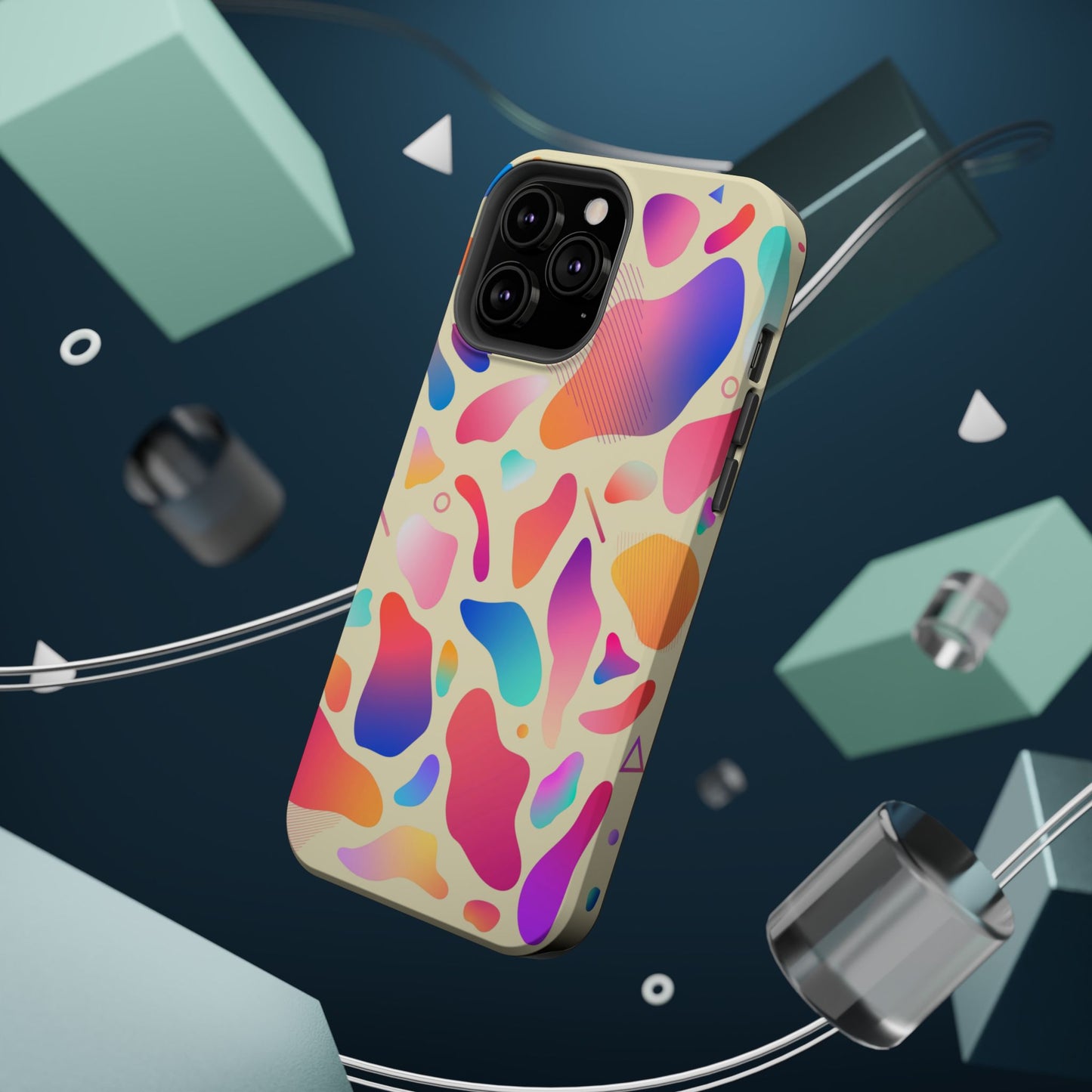 Coque de téléphone antichoc MagSafe — Motif abstrait coloré
