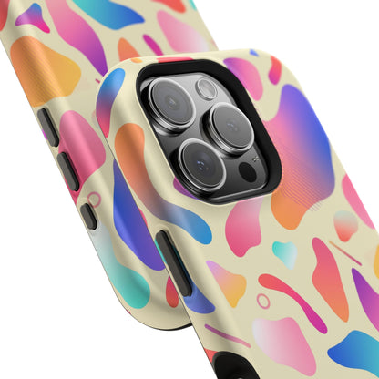 Coque de téléphone antichoc MagSafe — Motif abstrait coloré
