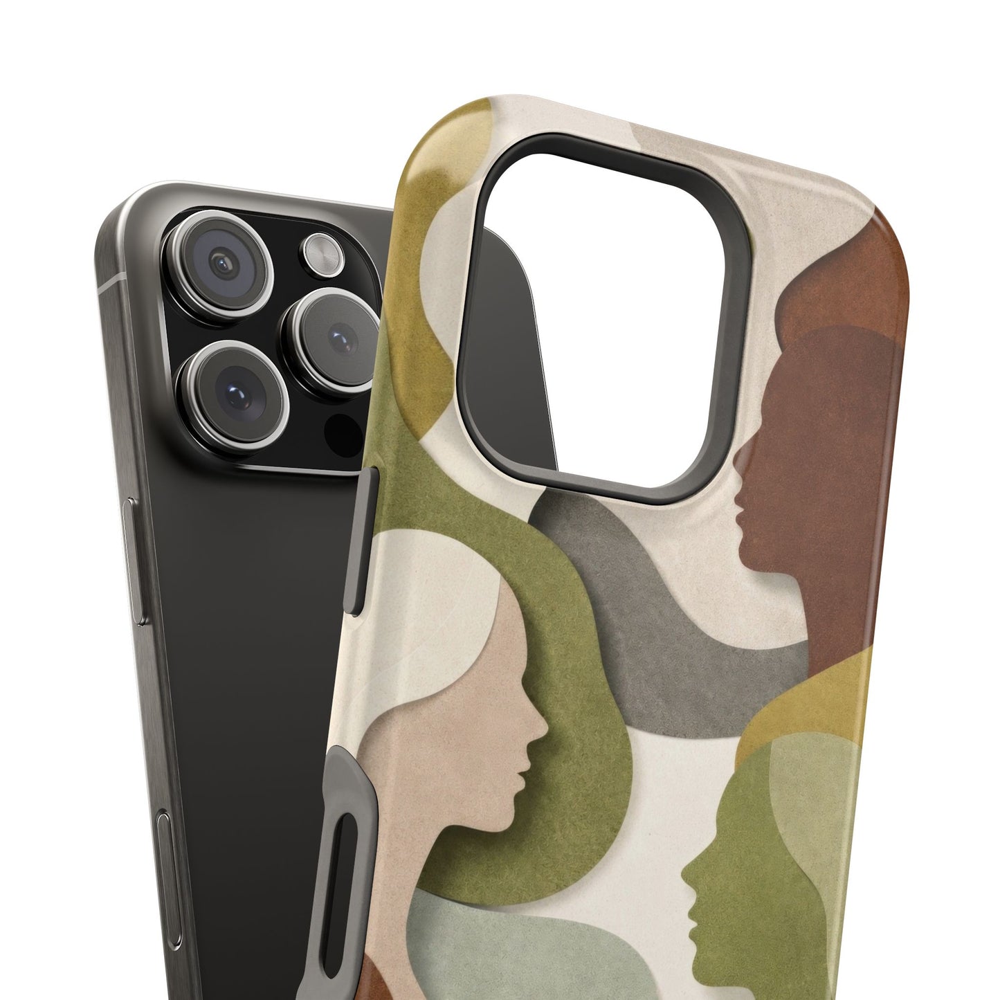 Coque de téléphone — Silhouettes multiculturelles abstraites magnétique et résistante aux chocs