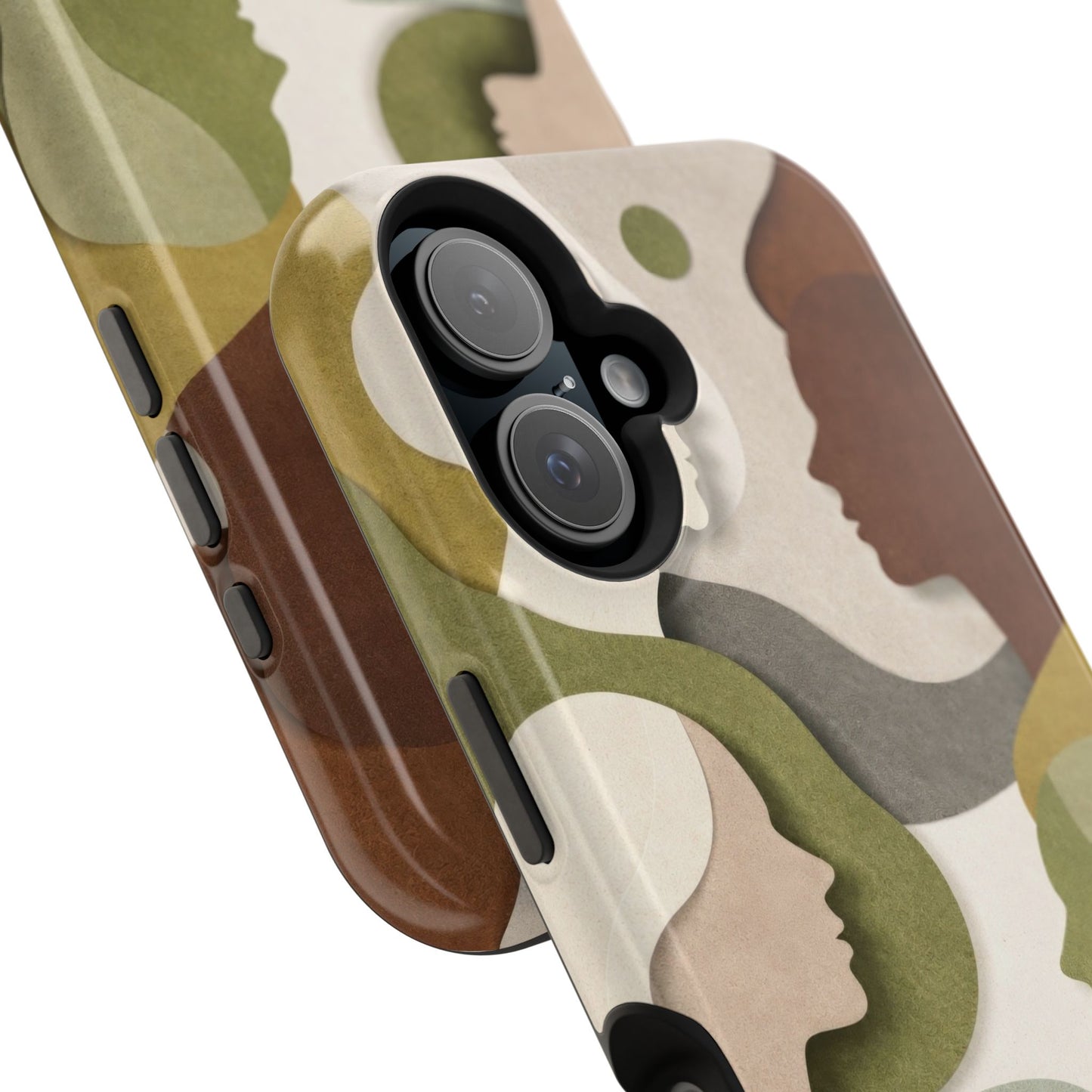 Coque de téléphone — Silhouettes multiculturelles abstraites magnétique et résistante aux chocs