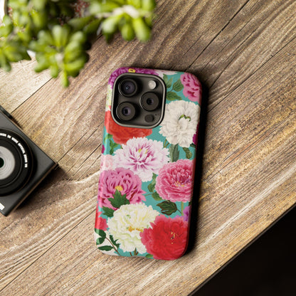 Coque de téléphone renforcée Floral Peony — Housse botanique protectrice pour iPhone