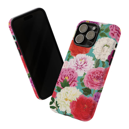 Coque de téléphone renforcée Floral Peony — Housse botanique protectrice pour iPhone