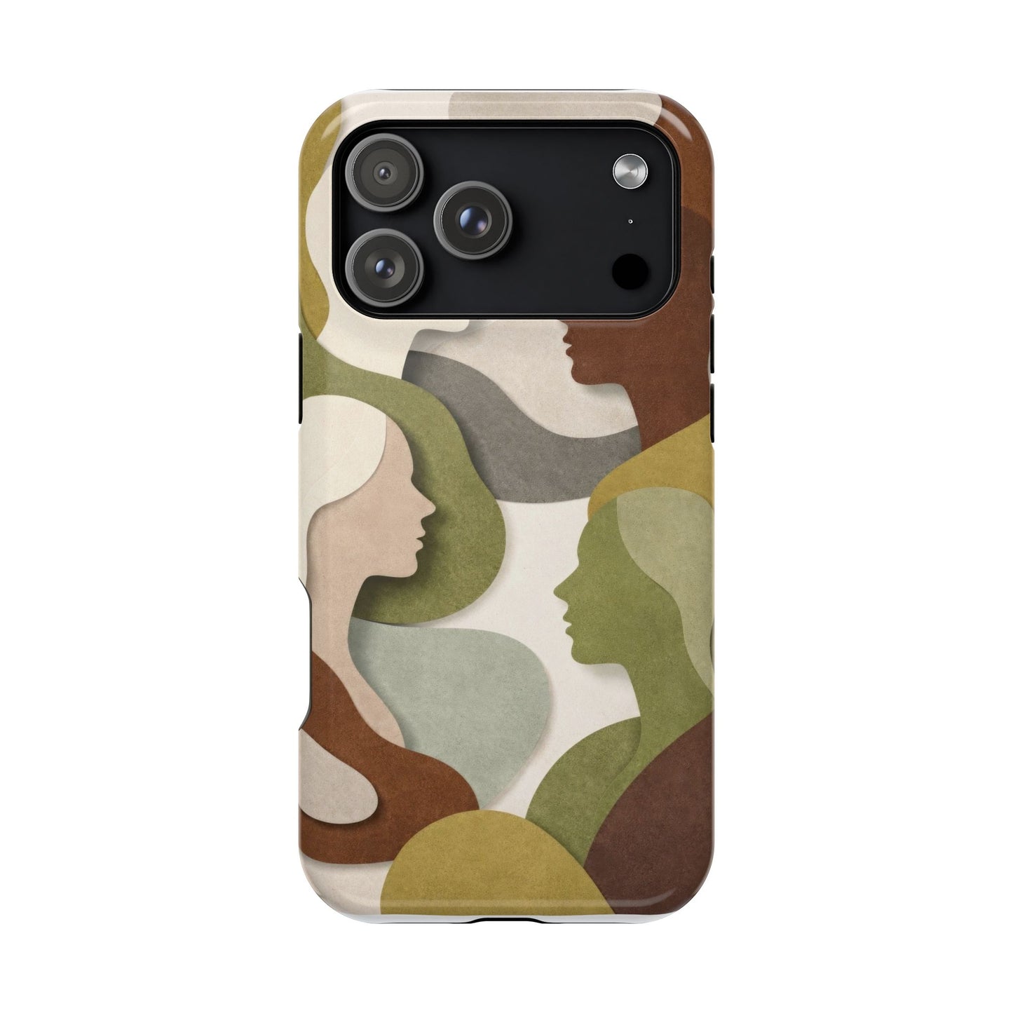 Coque de téléphone — Silhouettes multiculturelles abstraites magnétique et résistante aux chocs