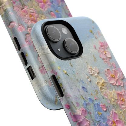 Coque de téléphone Floral Garden — Coque magnétique renforcée à fleurs texturées pastel