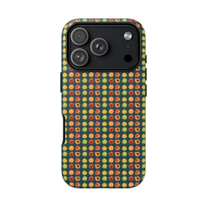 Floral Dot Tough Phone Case — Retro Pattern Protective Phone Cover