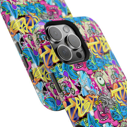 Coque de téléphone magnétique Graffiti Collage — Housse protectrice résistante aux chocs