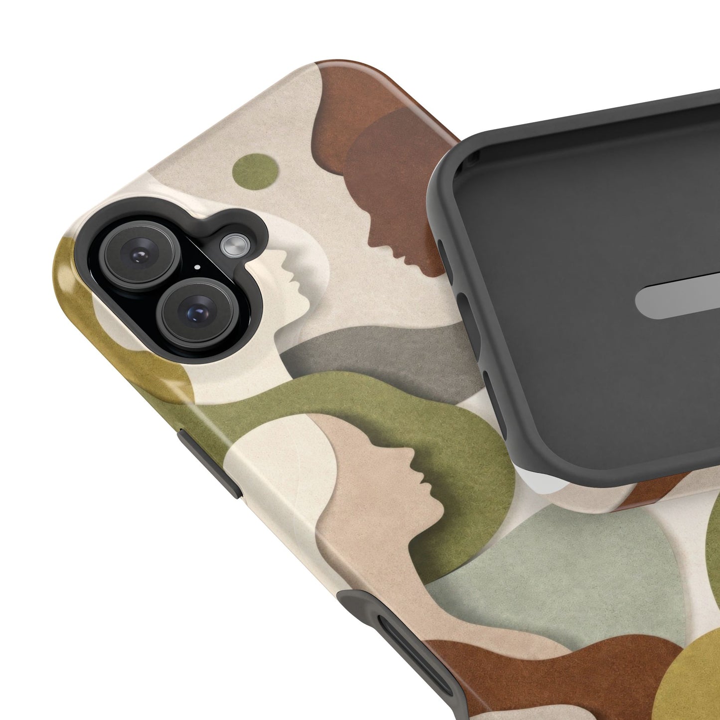 Coque de téléphone — Silhouettes multiculturelles abstraites magnétique et résistante aux chocs