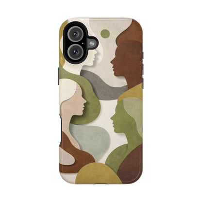 Coque de téléphone — Silhouettes multiculturelles abstraites magnétique et résistante aux chocs