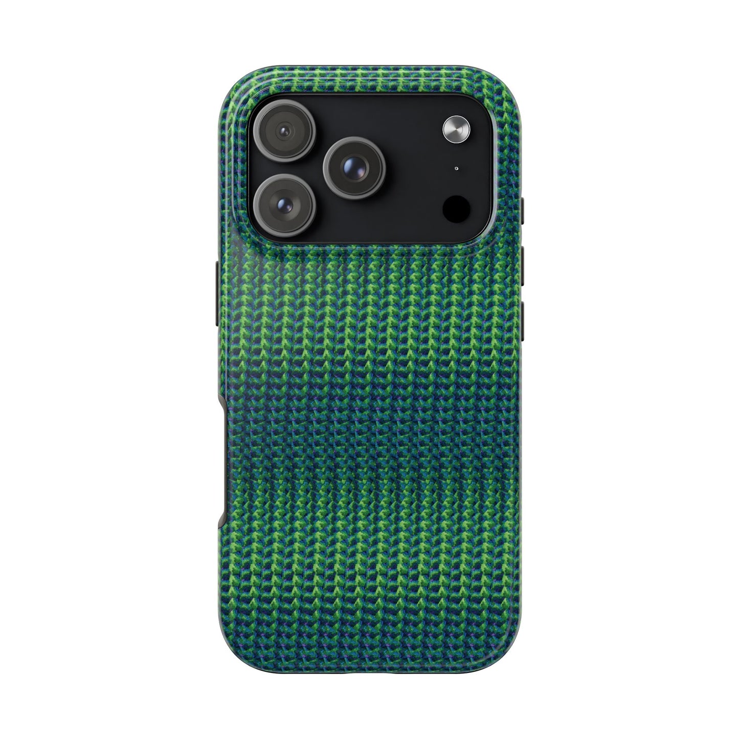 Green Woven Texture Tough Phone Case — Durable Protective Phone Cover
