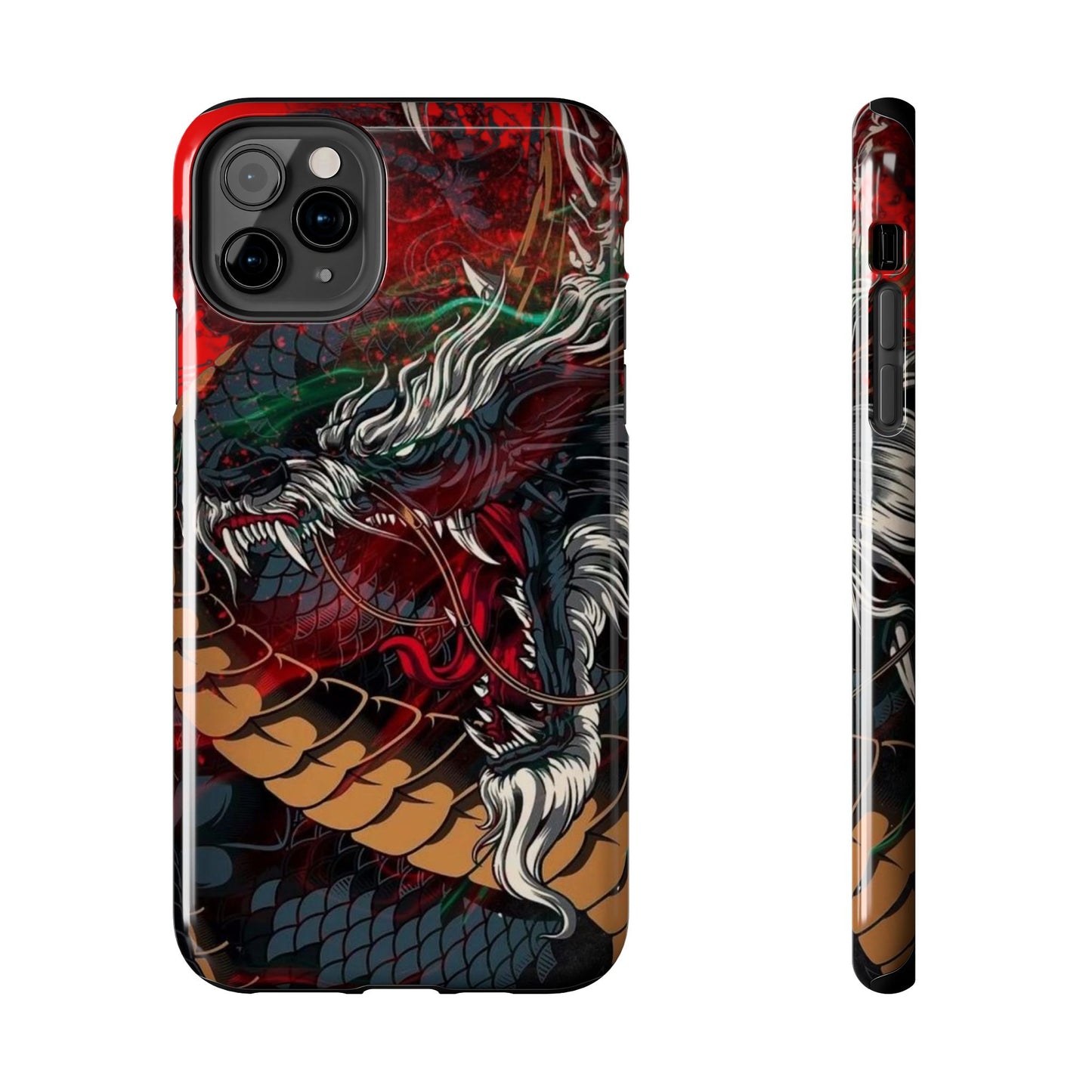 Coque de téléphone renforcée Dragon Rage — Housse protectrice iPhone style tatouage