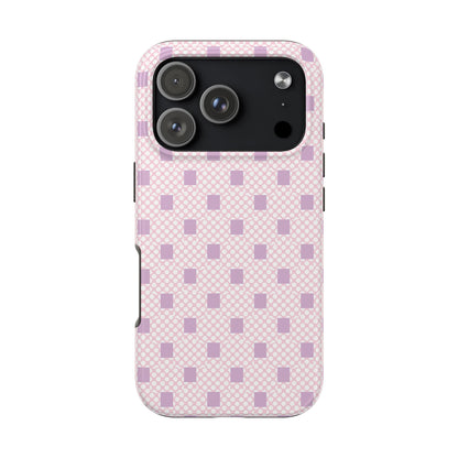 Coque de téléphone renforcée Pastel Lavender Check