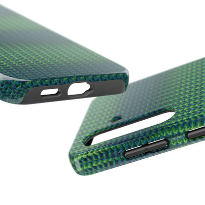 Green Woven Texture Tough Phone Case — Durable Protective Phone Cover