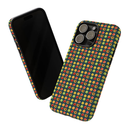 Floral Dot Tough Phone Case — Retro Pattern Protective Phone Cover