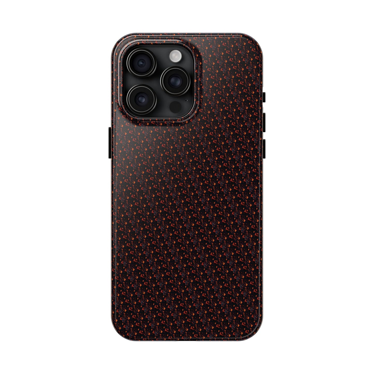 Coque de téléphone renforcée – Housse de protection robuste noire avec éclats rouges