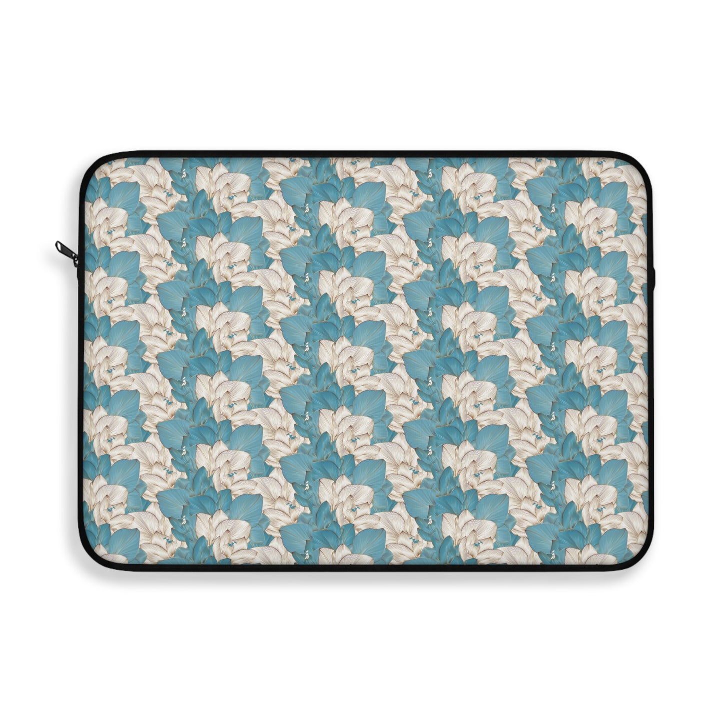 Blue Floral Pattern Laptop Sleeve — Vintage Magnolia Design