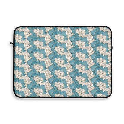 Blue Floral Pattern Laptop Sleeve — Vintage Magnolia Design