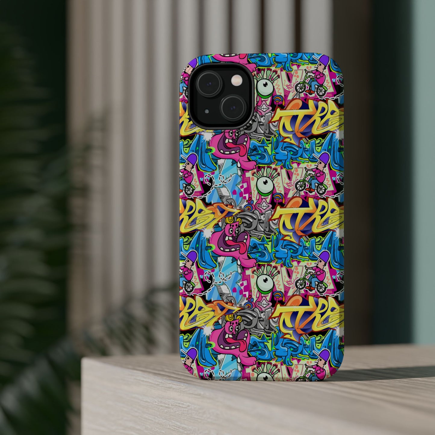 Coque de téléphone magnétique Graffiti Collage — Housse protectrice résistante aux chocs